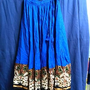 Royal Blue Flaring Skirt